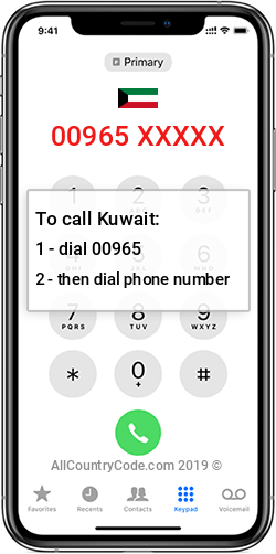 Kuwait 965 Country Code KW KWT