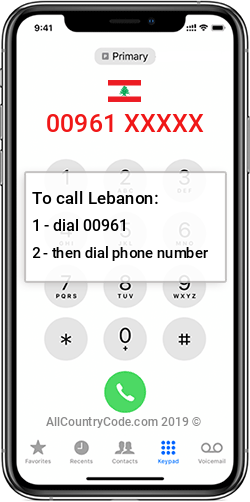 Lebanon 961 Country Code LB LBN