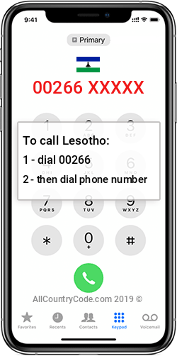 Lesotho 266 Country Code LS LSO