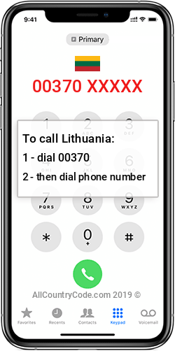 Lithuania 370 Country Code LT LTU