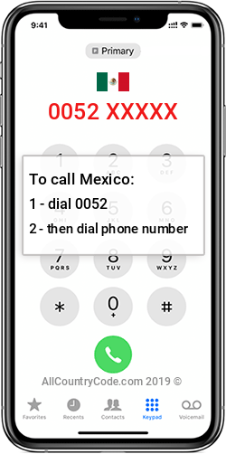 Mexico 52 Country Code MX MEX