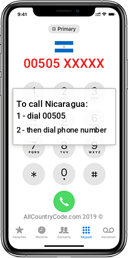 Nicaragua 505 Country Code NI NIC Nicaragua 505 Country Code NI NIC