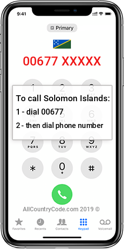 Solomon Islands 677 Country Code SB SLB
