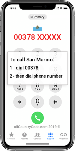 San Marino 378 Country Code SM SMR