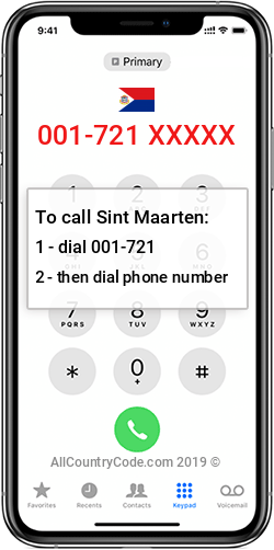 Sint Maarten 1-721 Country Code SX SXM