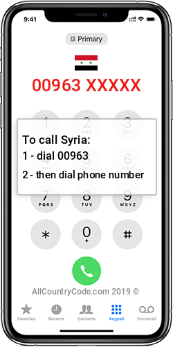 Syria 963 Country Code SY SYR