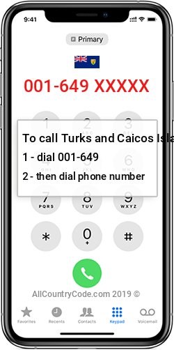 Turks and Caicos Islands 1-649 Country Code TC TCA