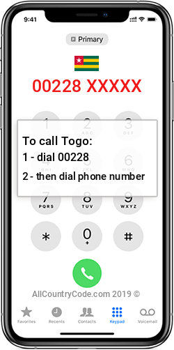 Togo 228 Country Code TG TGO