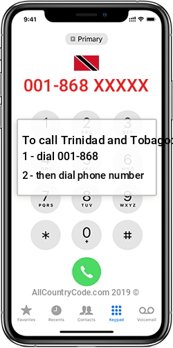 Trinidad and Tobago 1-868 Country Code TT TTO