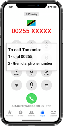 Tanzania 255 Country Code TZ TZA
