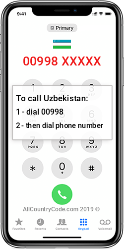 Uzbekistan 998 Country Code UZ UZB
