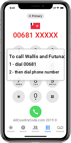 Wallis and Futuna 681 Country Code WF WLF